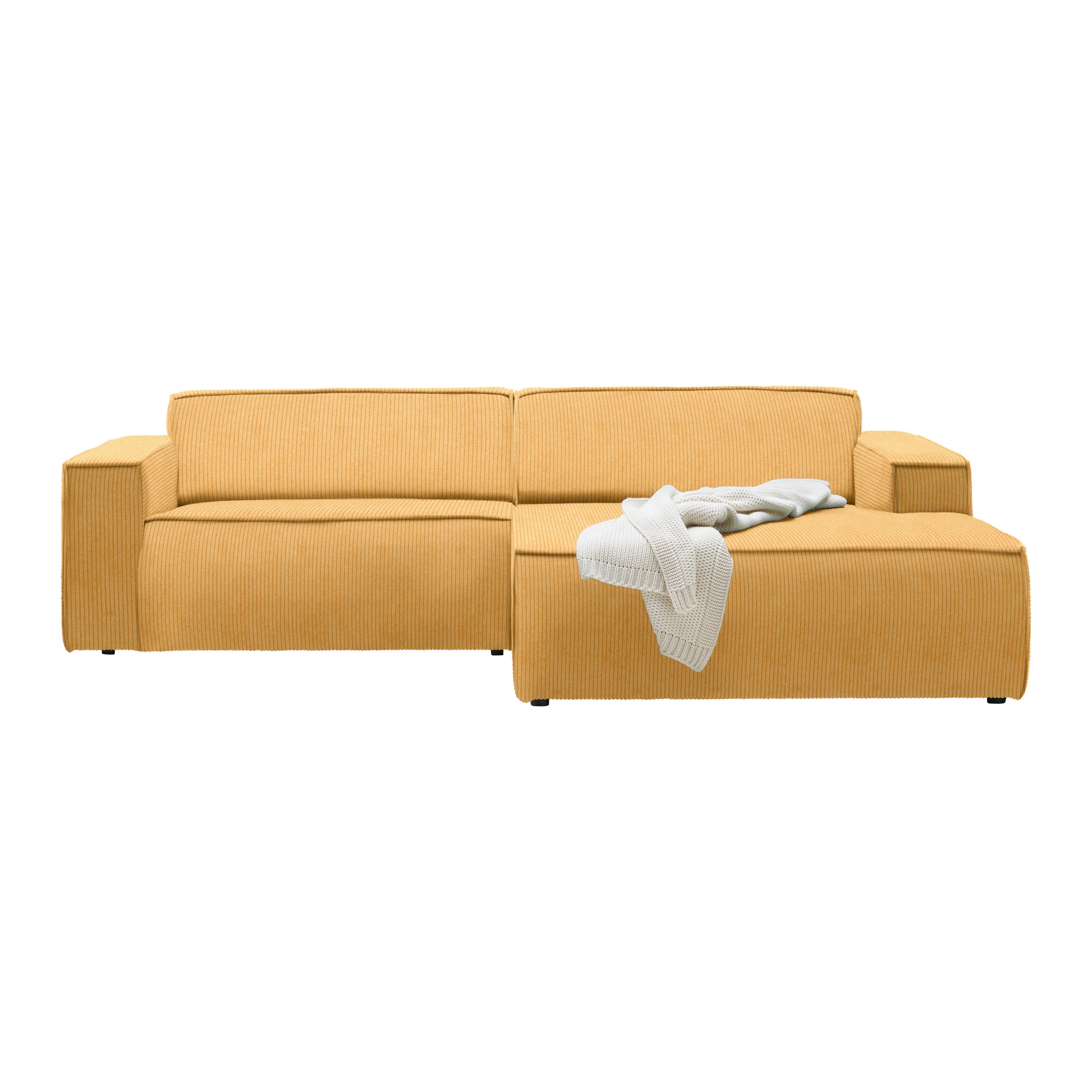 Wohnlandschaft Loft Currygelb - Currygelb/Schwarz, MODERN, Textil/Metall (265/75/172cm) - Mömax