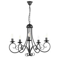 Kronleuchter Pompei Schwarz max. 6 Watt - Schwarz, KONVENTIONELL, Metall (60/110cm)