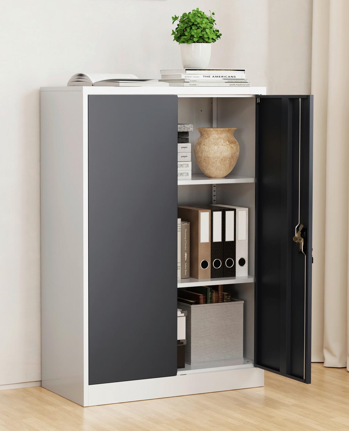 Aktenschrank Malivo - Weiss/Anthrazit, Konventionell, Metall (80/120/40cm) - MID.YOU