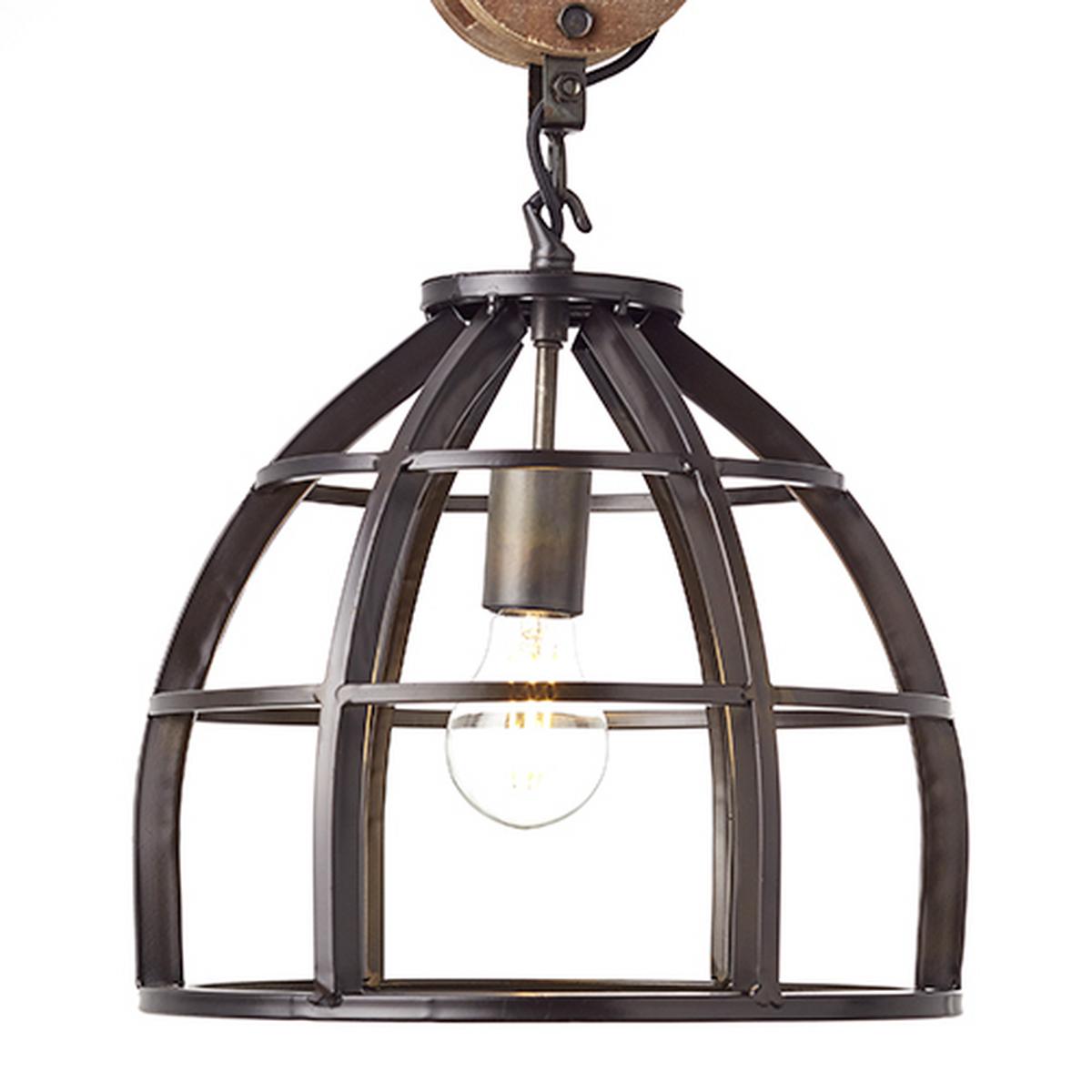 Hängeleuchte Matrix 2 in Schwarz max. 60 Watt - Schwarz, LIFESTYLE, Holz/Metall (34/147cm) - Brilliant