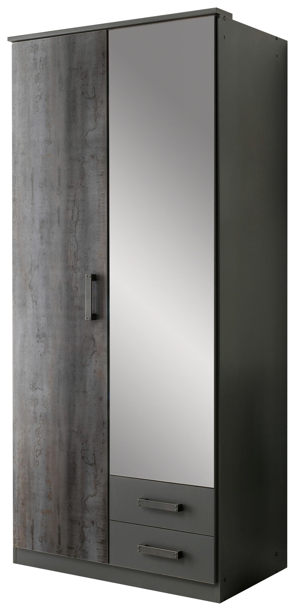 Drehtürenschrank in Graphitfarben - Graphitfarben, KONVENTIONELL, Holzwerkstoff/Kunststoff (90/199/58cm) - Mömax