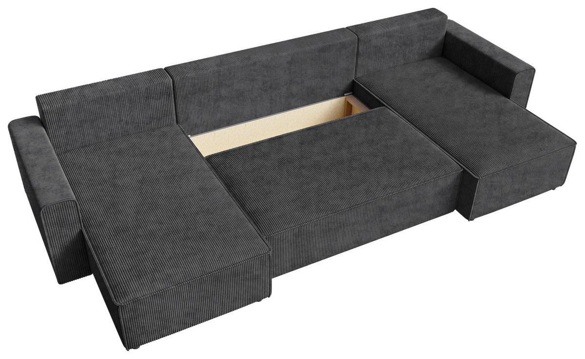 DUŻY NAROŻNIK AMBRO U - antracytowy/czarny, Konventionell, tworzywo sztuczne/tkanina (140/305/140cm) - Carryhome