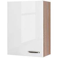 Kuhinjski Gornji Element Venezia - Valero - boje oplemenjenog čelika/bijela visoki sjaj, Moderno, drvni materijal/metal (60/89/32cm) - Mömax