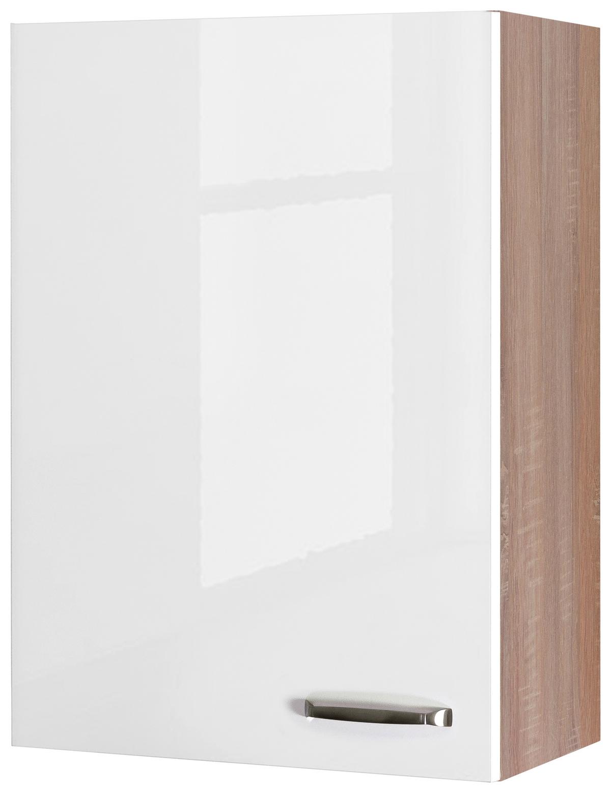 Kuhinjski Gornji Element Venezia - Valero - boje oplemenjenog čelika/bijela visoki sjaj, Moderno, drvni materijal/metal (60/89/32cm) - Mömax