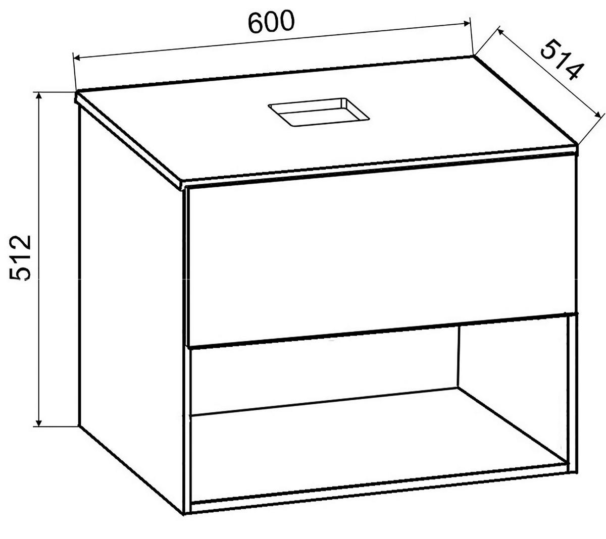 Kombiniran Umivalnik Lendas, Hrast - bela/medeni hrast, Moderno, leseni material/keramika (60cm) - MID.YOU