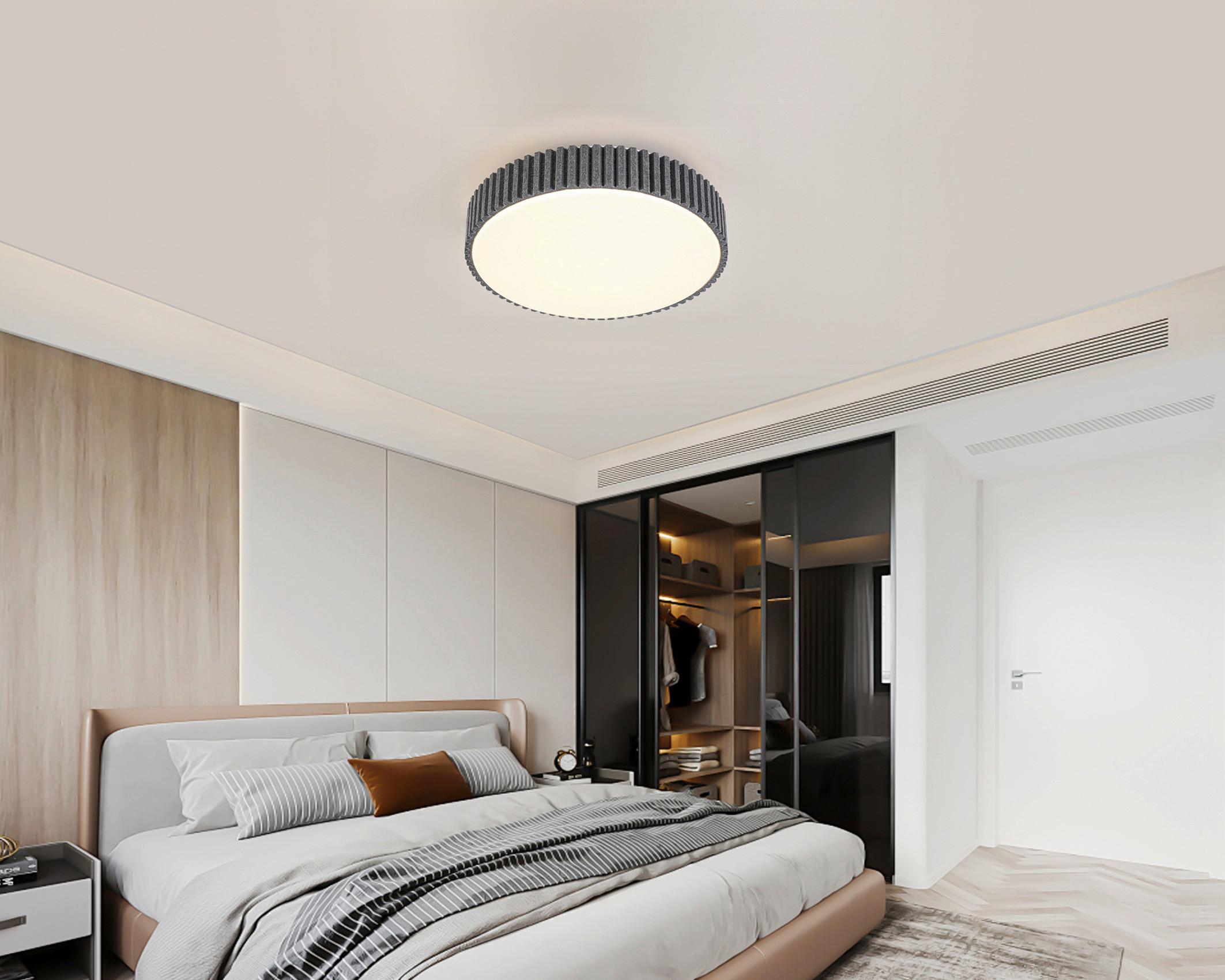 Stropna Led-svetilka Filzi - siva/bela, Moderno, kovina/umetna masa (30/8,5cm) - Mömax