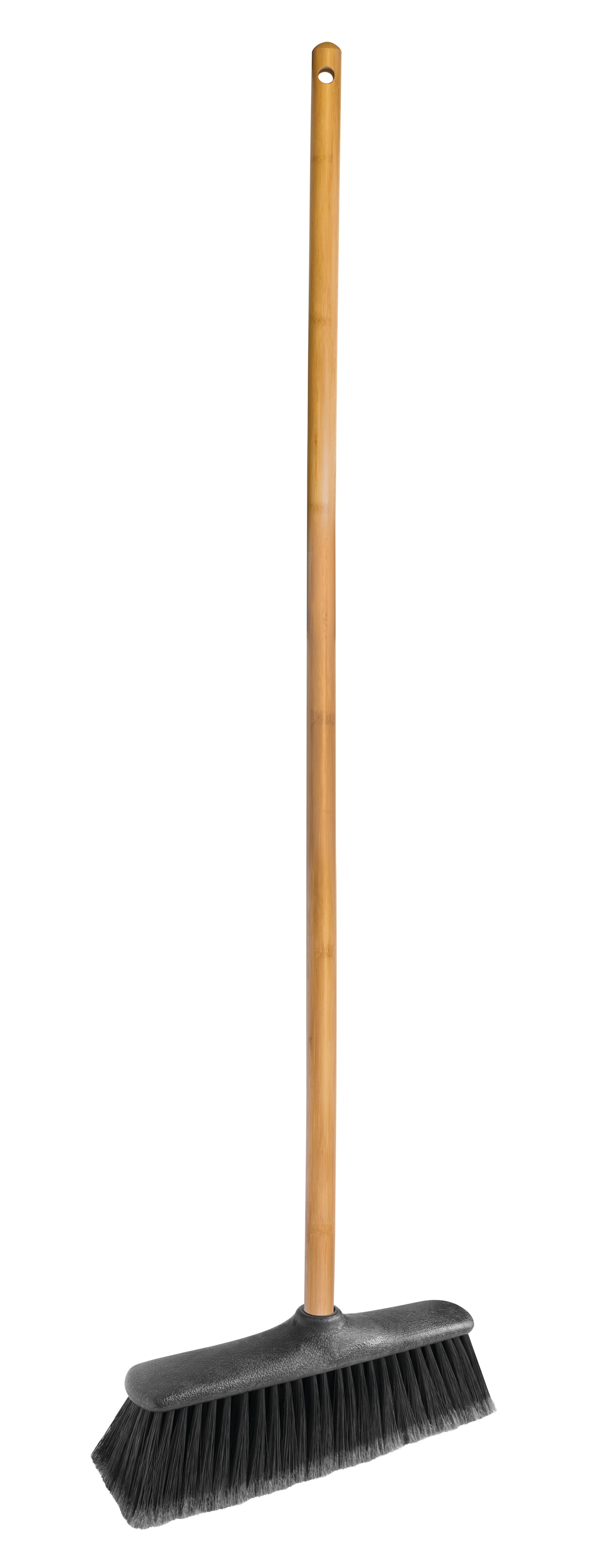Besen Nora in Grau/Naturfarben - Schwarz/Naturfarben, MODERN, Holz/Kunststoff (33/127,5/9cm) - ecoTree