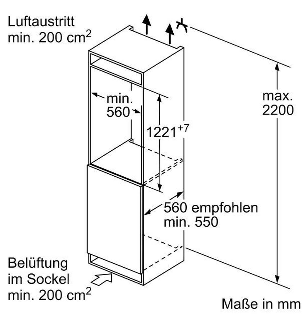 Kühlschrank KIL42SFE0 Festtürtechnik - Weiß, MODERN (54,1/122,1/54,8cm) - Bosch