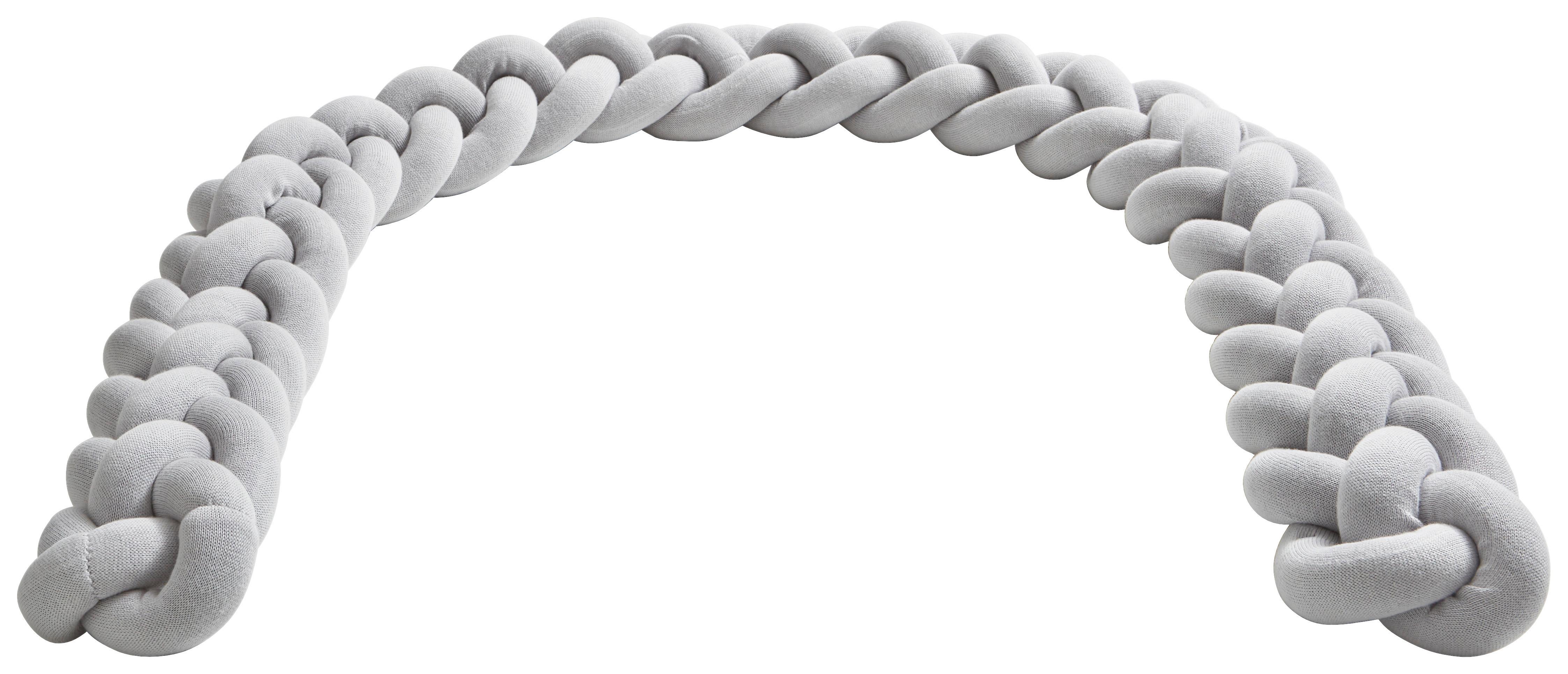 OCHRANIACZ DO ŁÓŻECZKA PLAIN KNIT COT RIM BUMPER - kolor srebrny, Design, tworzywo sztuczne/tkanina (14/220cm) - Patinio