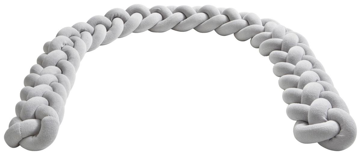 OCHRANIACZ DO ŁÓŻECZKA PLAIN KNIT COT RIM BUMPER - kolor srebrny, Design, tworzywo sztuczne/tkanina (14/220cm) - Patinio