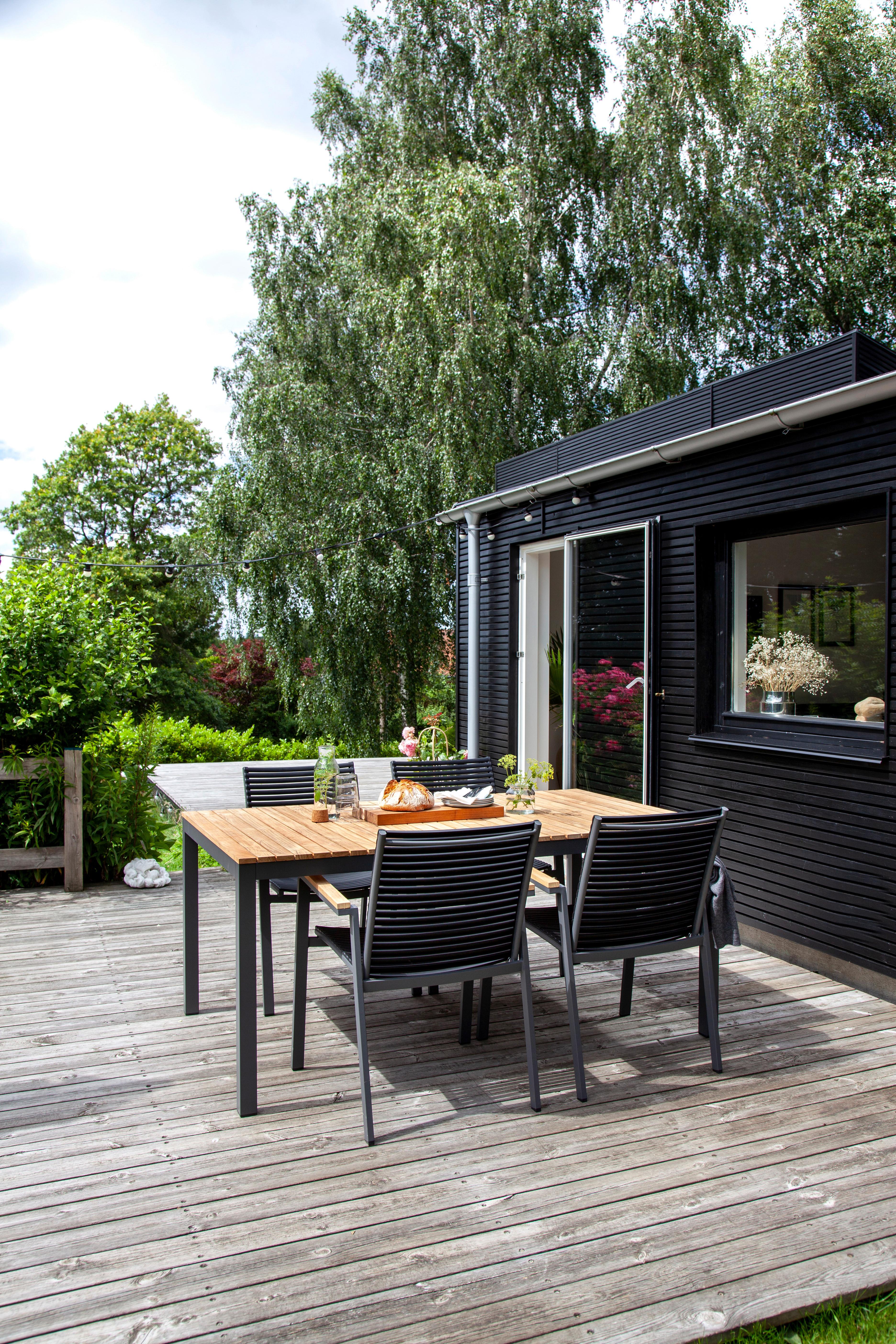 Gartentisch Mood Extreme Teakfarben/Anthrazit rostfrei - Anthrazit/Teakfarben, KONVENTIONELL, Holz/Metall (167,5/100/74cm) - Gardenson