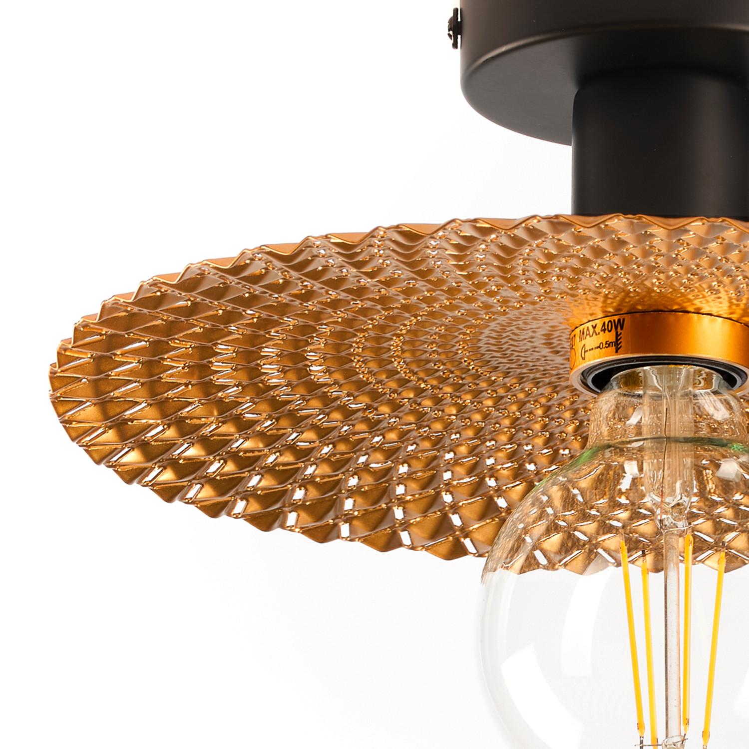 Deckenleuchte Golden Schwarz/Gold max. 22 Watt - Goldfarben/Schwarz, Natur, Metall (28/20cm)