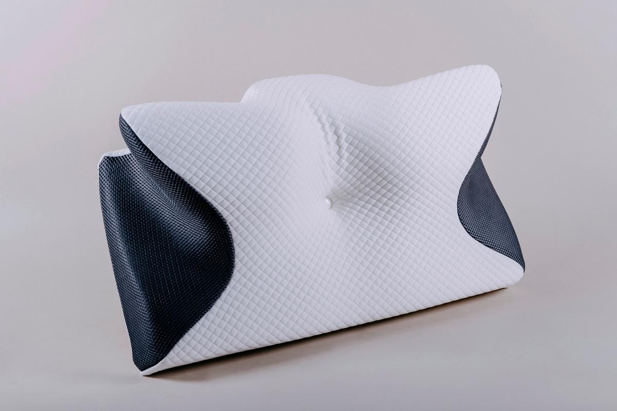 Ergonomikus Nyakpárna 61/34/12 - fekete/fehér, Basics, műanyag/textil (61/34/12cm)