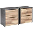 Nachtkästchenset in Eichefarben, 2-teilig - Eichefarben/Dunkelgrau, KONVENTIONELL, Holzwerkstoff/Kunststoff (49,8/53,6/39,7cm) - Modern Living Nachtkästchenset in Eichefarben, 2-teilig - Eichefarben/Dunkelgrau, KONVENTIONELL, Holzwerkstoff/Kunststoff (49,8/53,6/39,7cm) - Modern Living