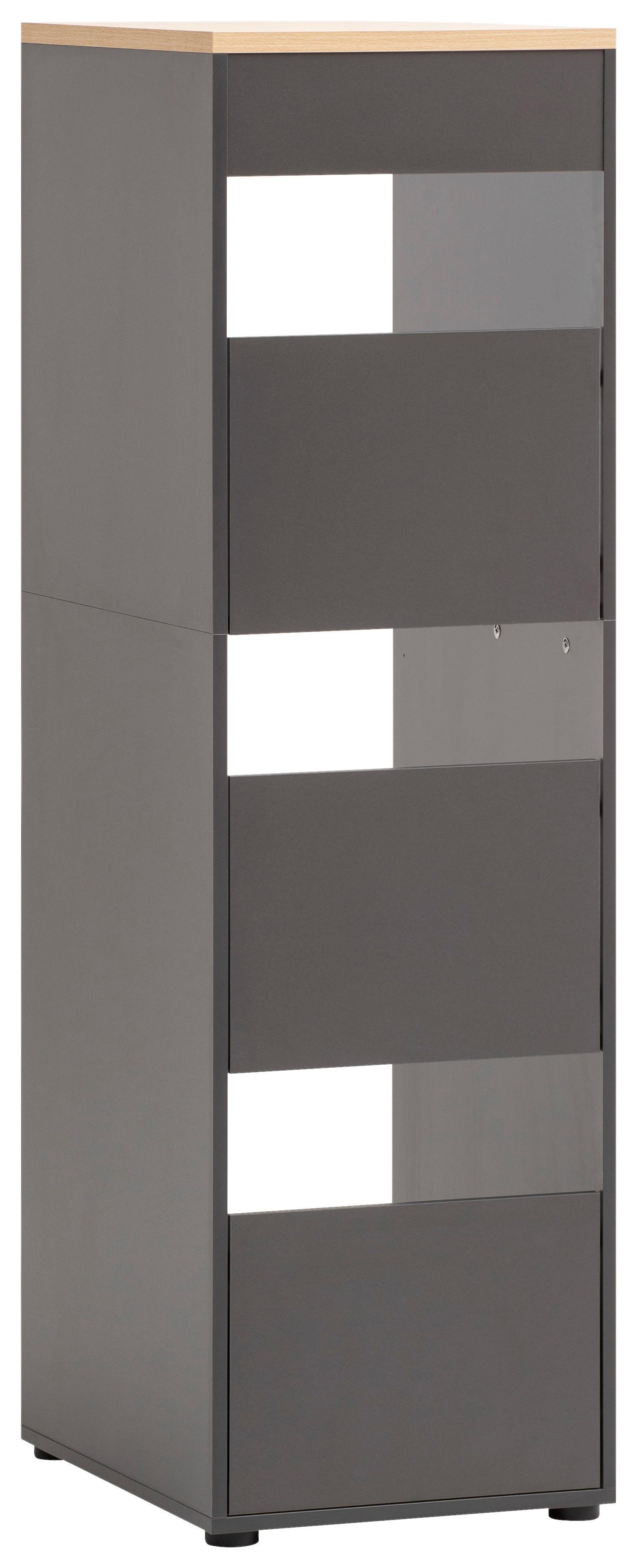 Mehrzweckschrank Solea Anthrazit/Eiche - Eichefarben/Anthrazit, MODERN, Holzwerkstoff/Kunststoff (45,10/154,7/60cm) - MID.YOU