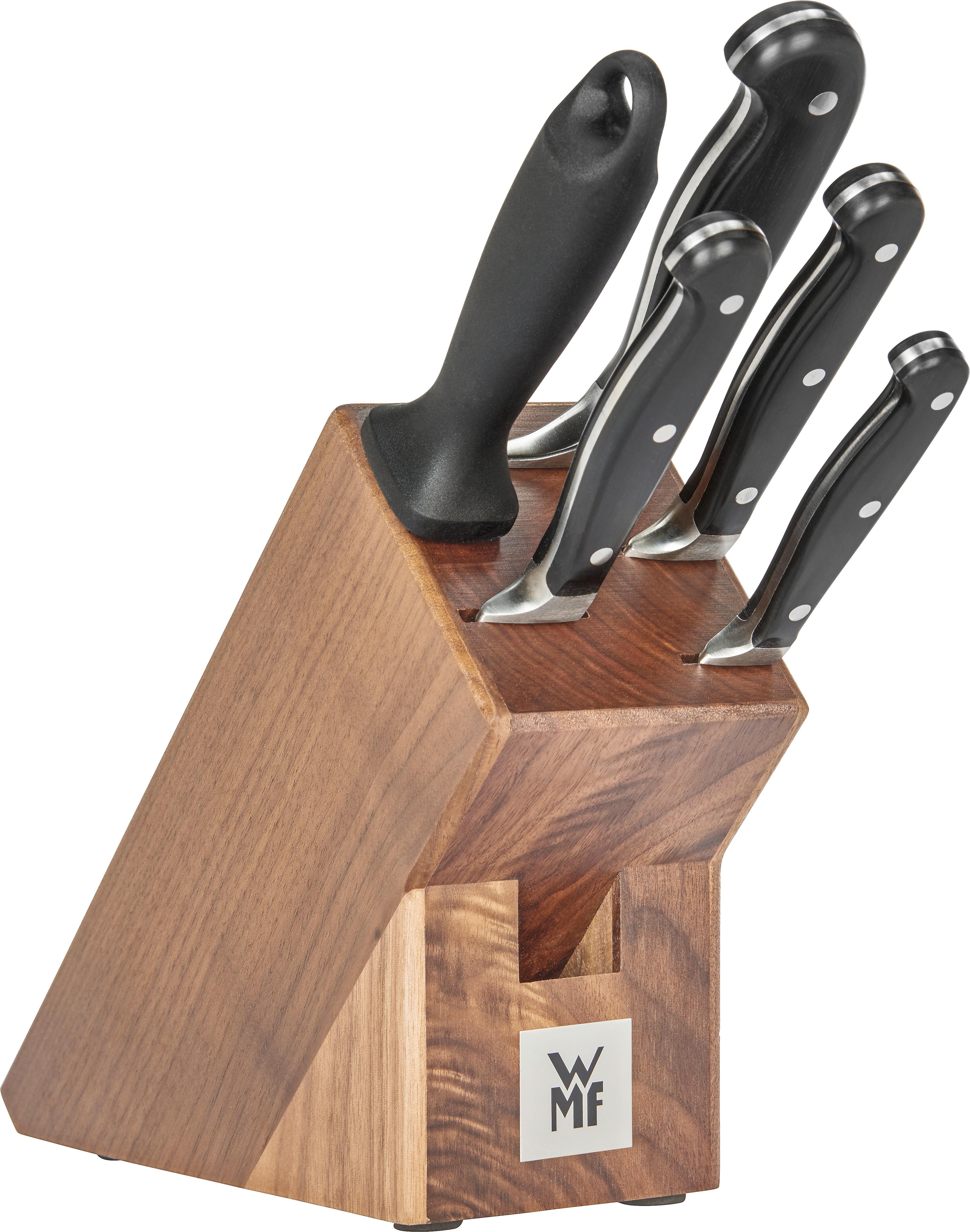 BLOK NA NOŻE 1892179992 WMF - kolor stalowy/brązowy, Basics, metal/drewno (36/19,5/14,5cm) - WMF