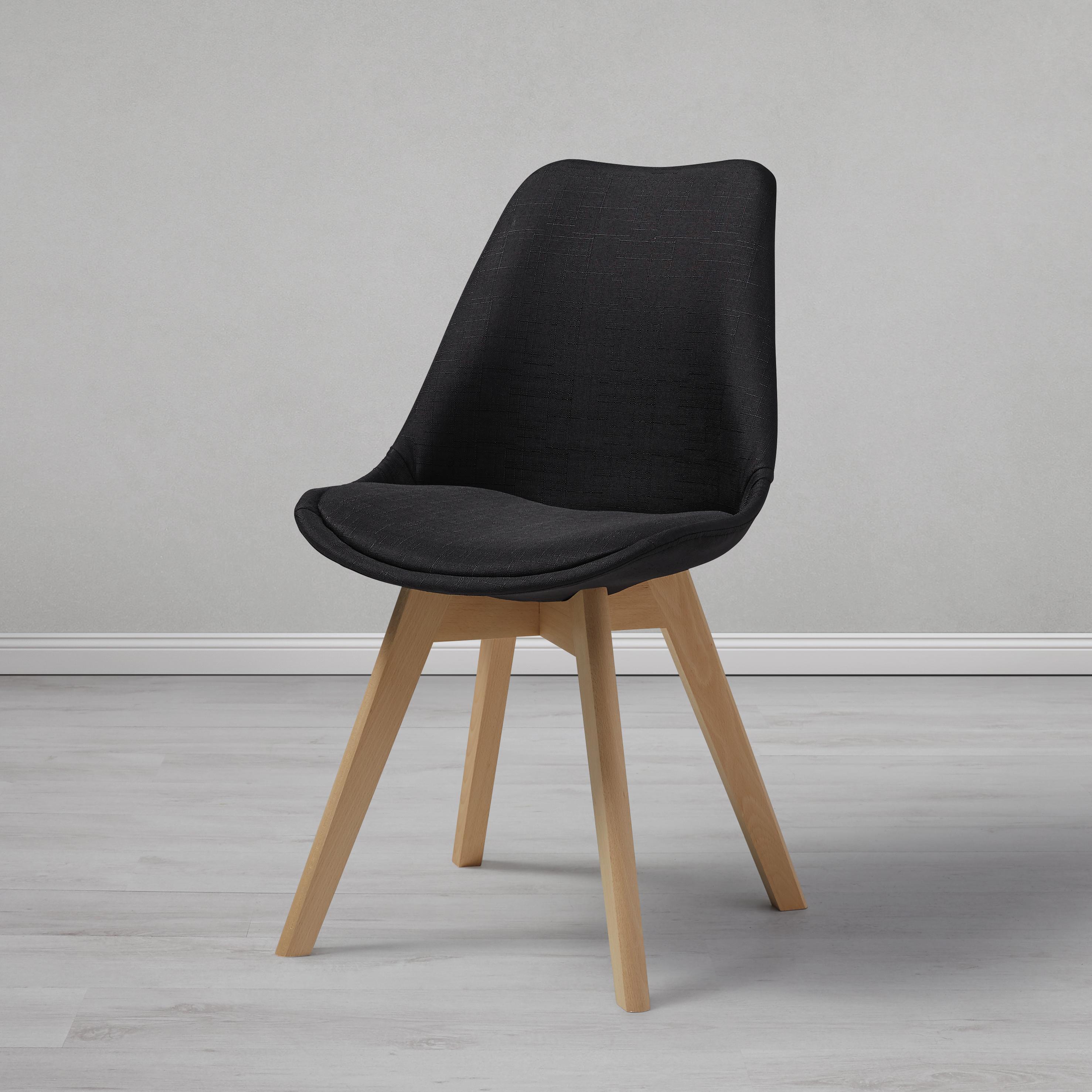 STUHL in Schwarz 'Rocksi' - Buchefarben/Schwarz, MODERN, Holz/Kunststoff (48/82,5/43cm) - Bessagi Home