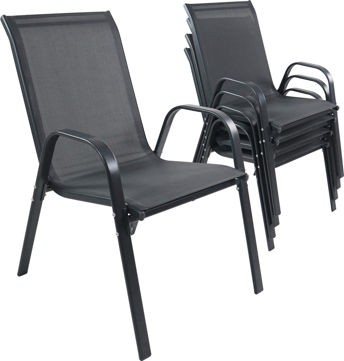 GARTENSTUHL-SET SONLAS 920586 4ER-SET - Anthrazit, Modern, Kunststoff/Metall (56/89/73cm) - MID.YOU