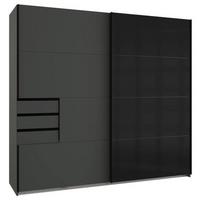 Schwebetürenschrank Saigon in Graphitfarben/Schwarz - Graphitfarben/Schwarz, KONVENTIONELL, Glas/Holzwerkstoff (225/208/64cm) - Premium Living