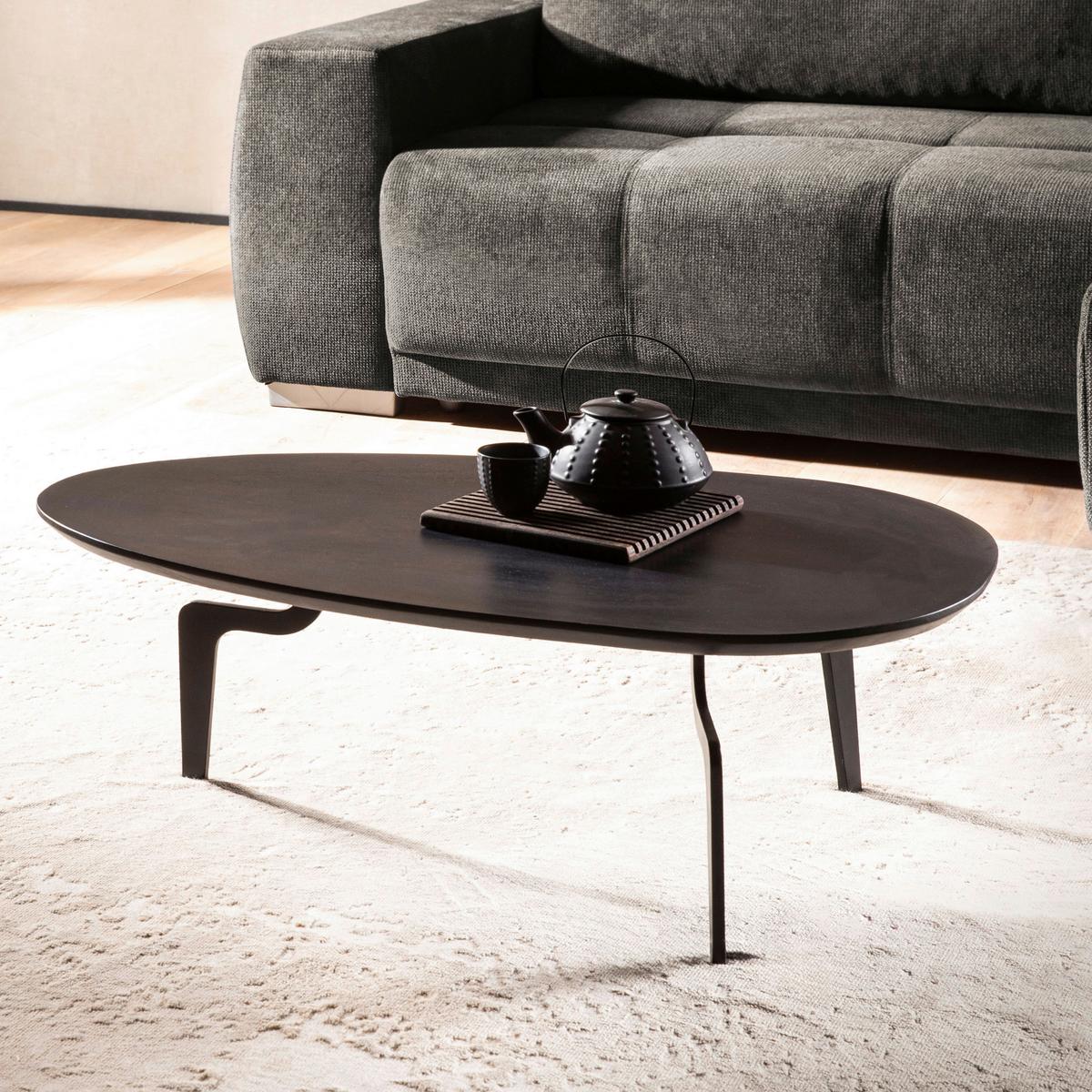 COUCHTISCH WL7.126 - Schwarz, Design, Holz/Metall (86/50/30cm) - Livetastic