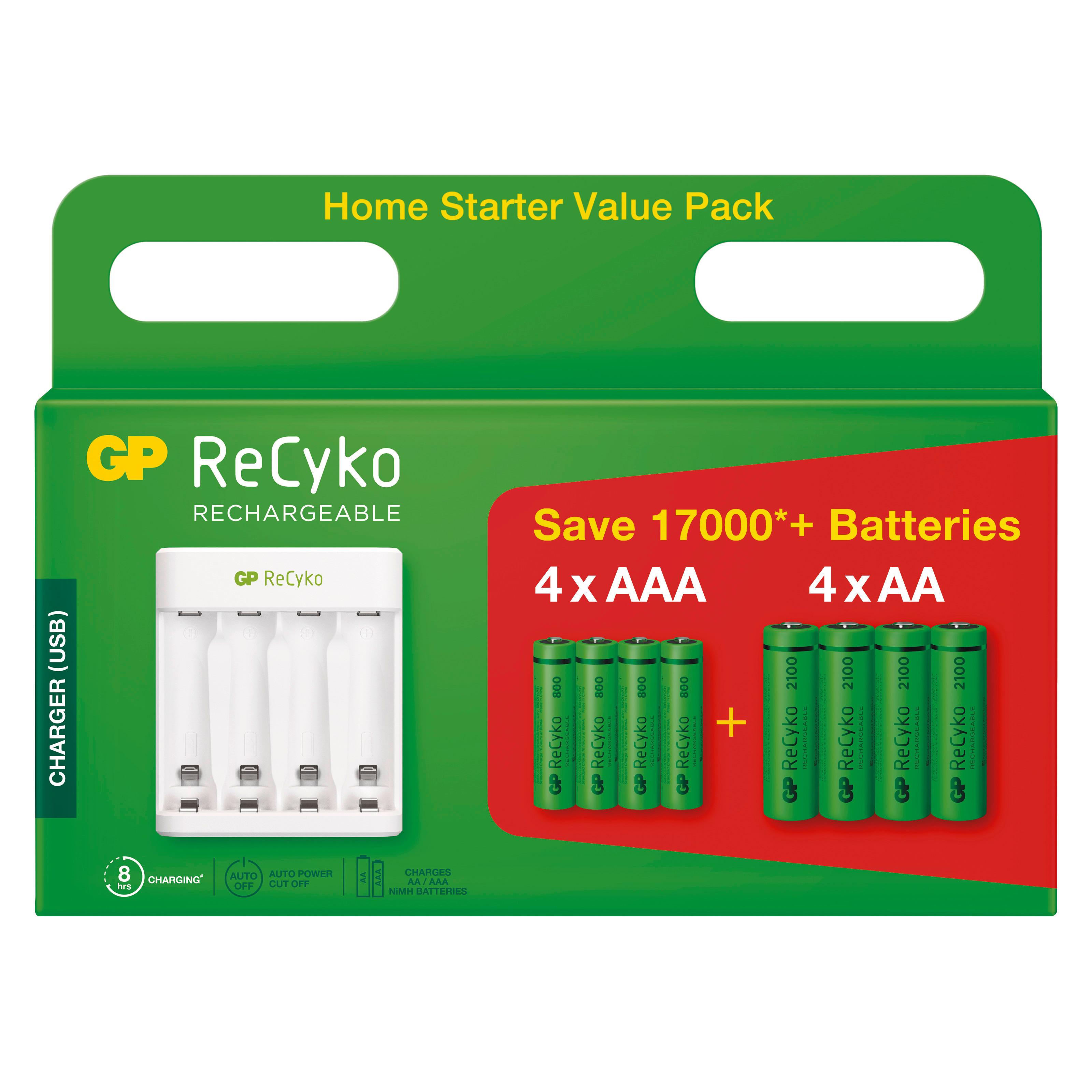 Elemtöltő Gp Eco E411+8db Elem - (12/3.6/16.7cm)