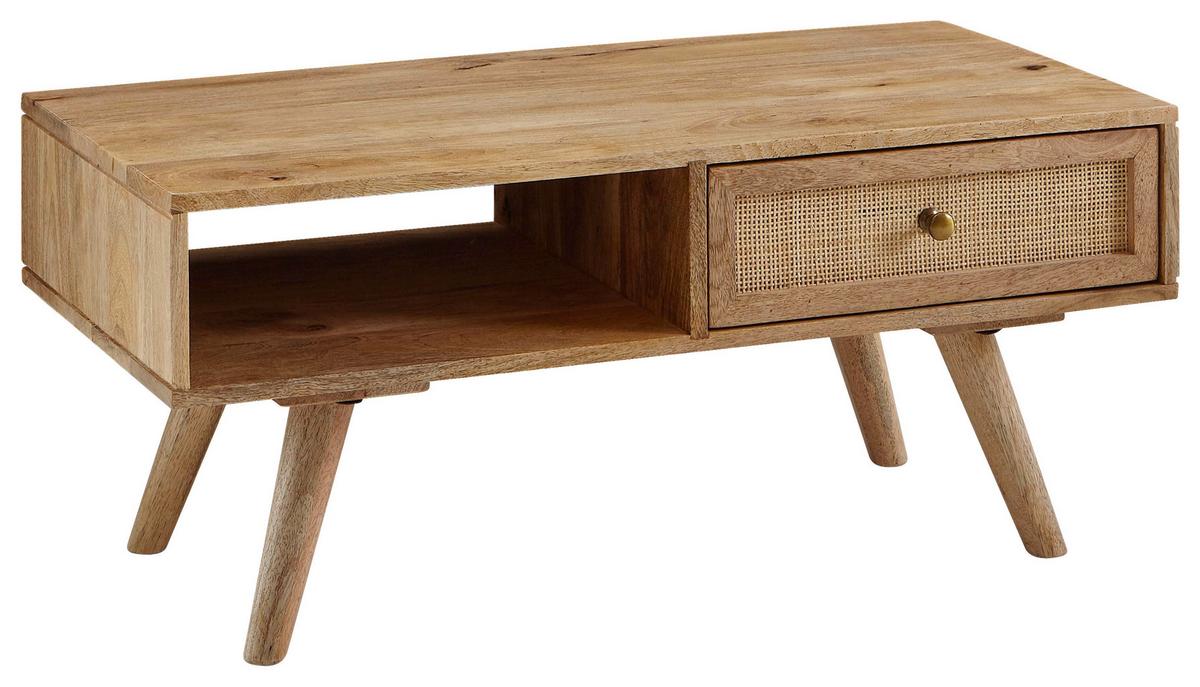 Klubska Miza Wl6.160 - zlate barve/naravne barve, Konvencionalno, kovina/les (90/45/40cm) - MID.YOU