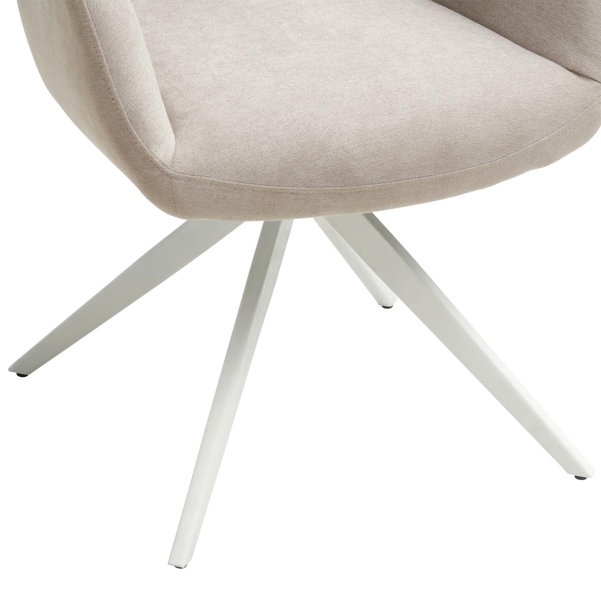 KRZESŁO Z PODŁOKIETNIKAMI ELLA - beżowy/biały, Modern, metal/drewno (62/84/62cm) - Livetastic