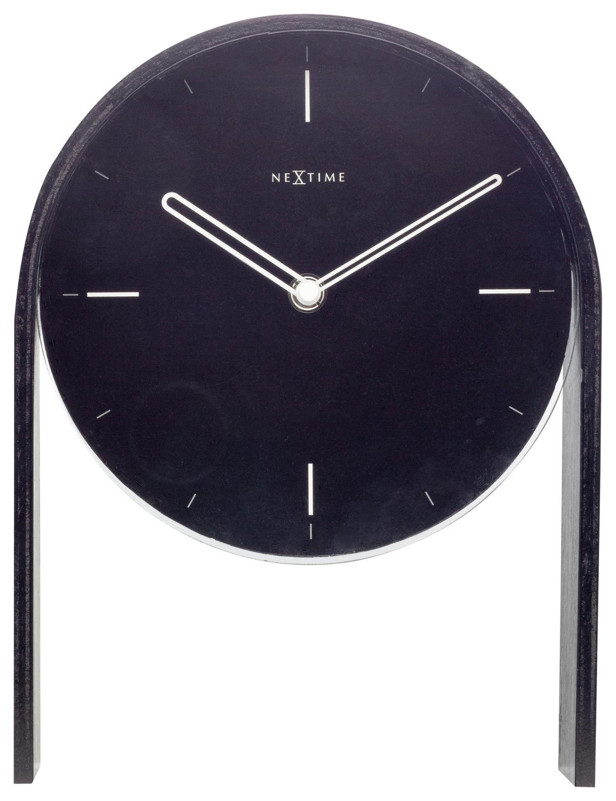 Tischuhr No Table Schwarz - Schwarz, Basics, Glas/Holz (21/27/6,5cm) - Nextime