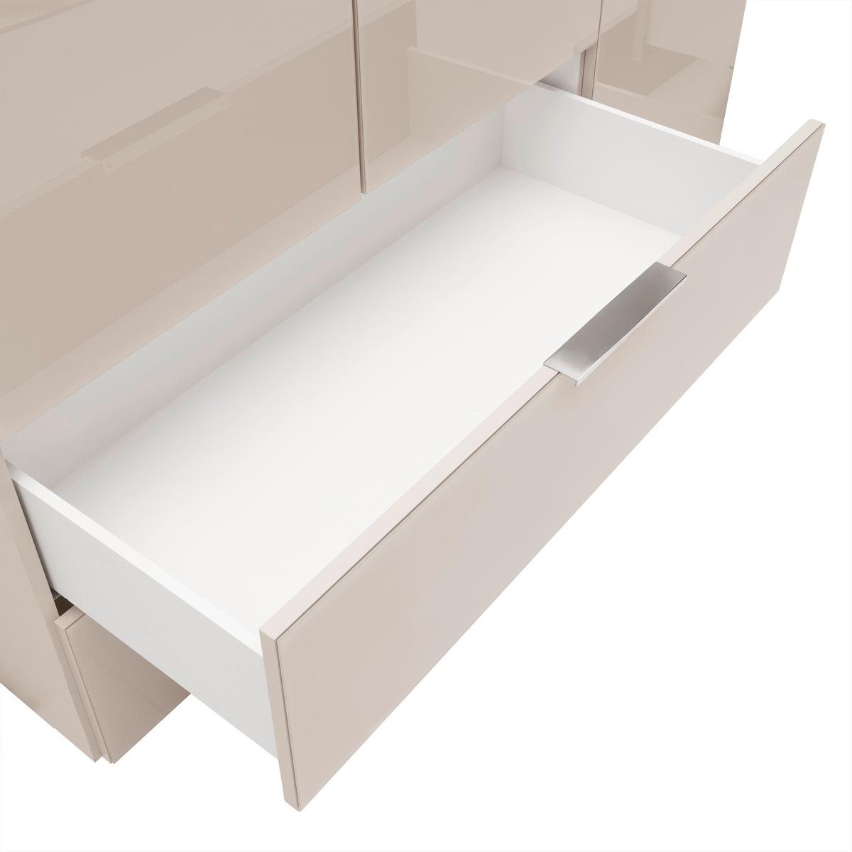 Drehtürenschrank Siena Kaschmir - Kaschmir/Chromfarben, KONVENTIONELL, Glas/Holzwerkstoff (250/212/57cm) - Premium Living