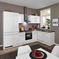 Eckküche Jazz mit Geräten ca.310x175cm Weiß Hochglanz - Weiß Hochglanz/Anthrazit, LIFESTYLE, Holzwerkstoff/Kunststoff (310/175/60/60cm) - P & B