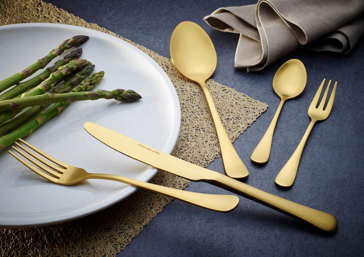Besteckset Cleto in Goldfarben, 30-teilig - Goldfarben, Basics, Metall - Echtwerk