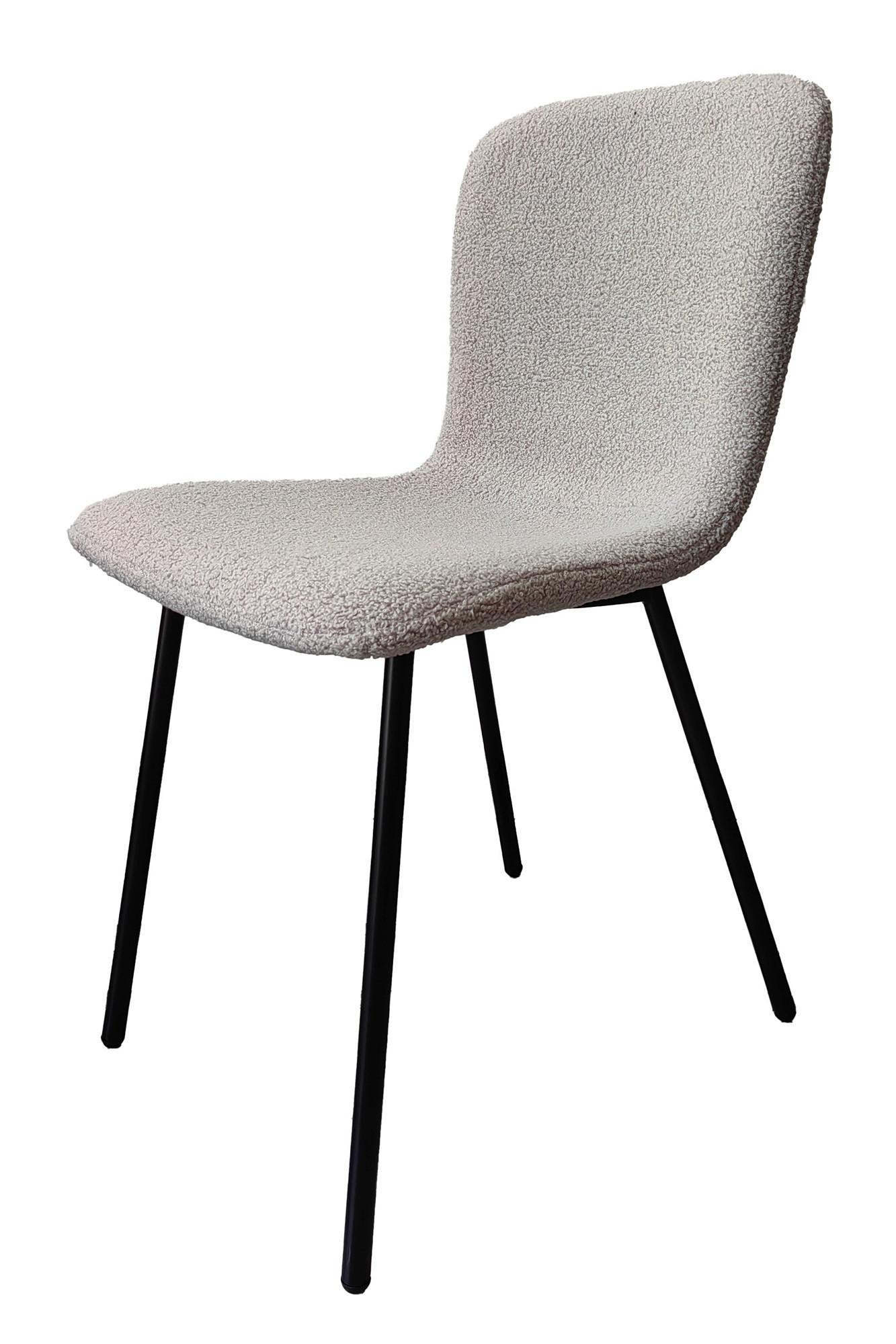 Set Stolov Bouclé, Svetlo Siva, 4-Delni - črna/svetlo siva, Moderno, kovina/tekstil (44/79/52cm) - Livetastic