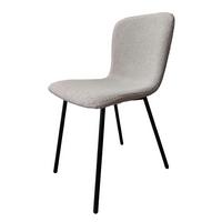 Set Stolov Bouclé, Svetlo Siva, 4-Delni - črna/svetlo siva, Moderno, kovina/tekstil (44/79/52cm) - Livetastic