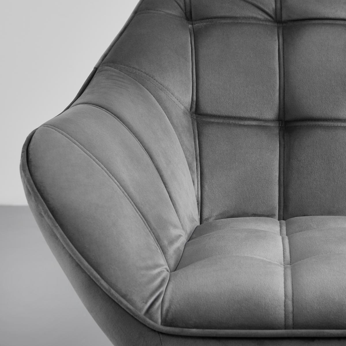 Dvosed Monique, Temno Siva, Žamet - temno siva, Moderno, tekstil/les (127/76/74,5cm) - Bessagi Home