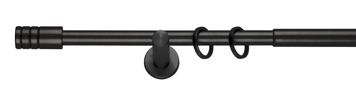 Rúdkarnis Garnitúra Rillcube 120-210cm - fekete, fém (120-210cm) - Premium Living