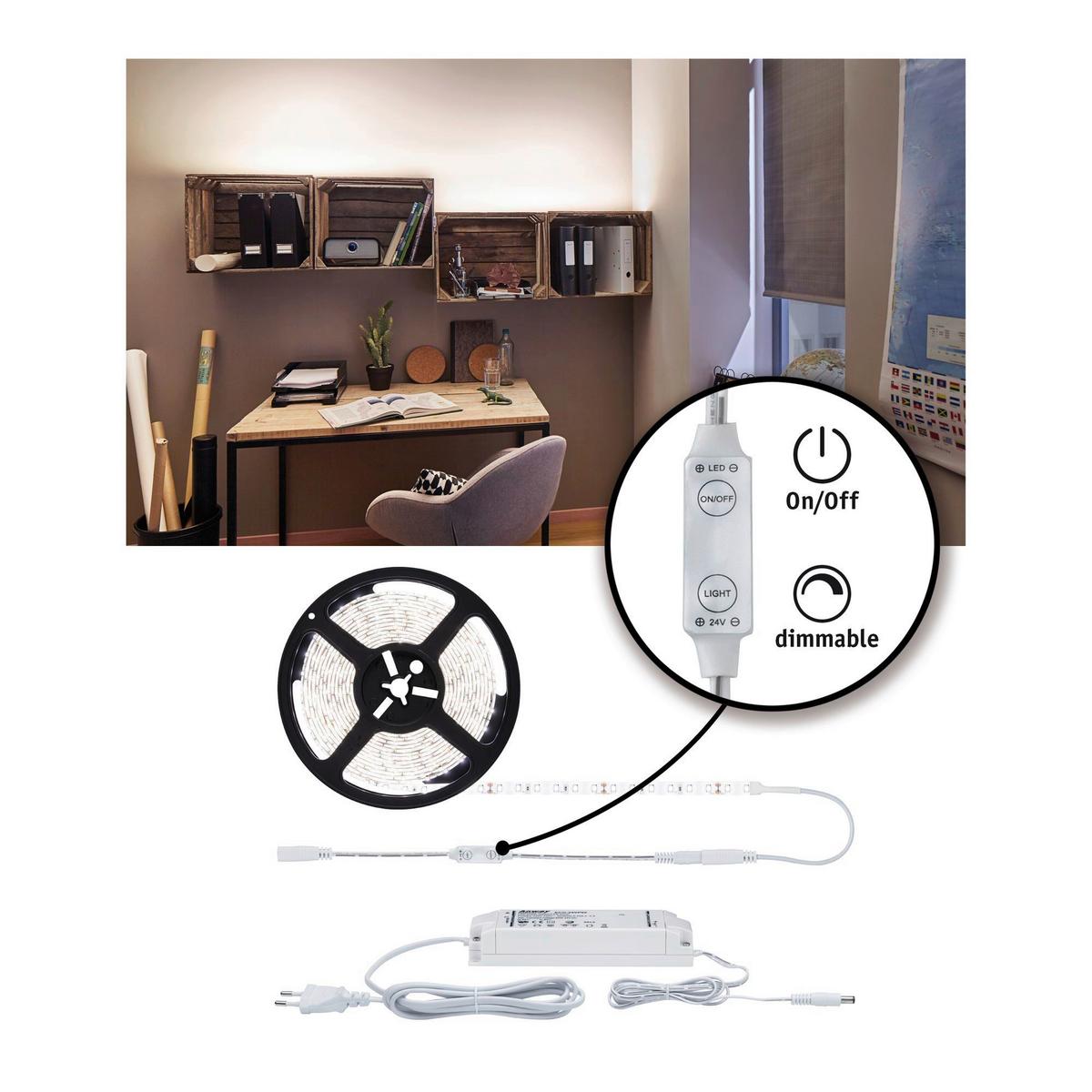 LED-Strip SimpleLED Power Weiß max. 50 Watt - Weiß, Basics, Kunststoff (500cm) - Paulmann