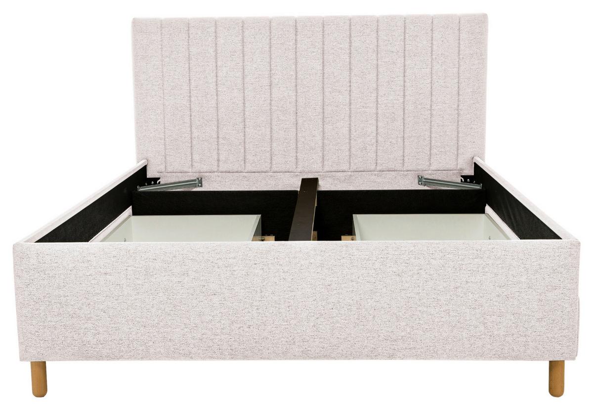 Polsterbett Talio Beige ca. 160x200cm - Eichefarben/Beige, KONVENTIONELL, Holz/Holzwerkstoff (160/200cm) - Mömax