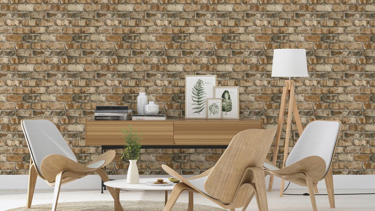 Tapete Clayton Braun - Braun, Natur, Textil (600/53cm) - Tesa
