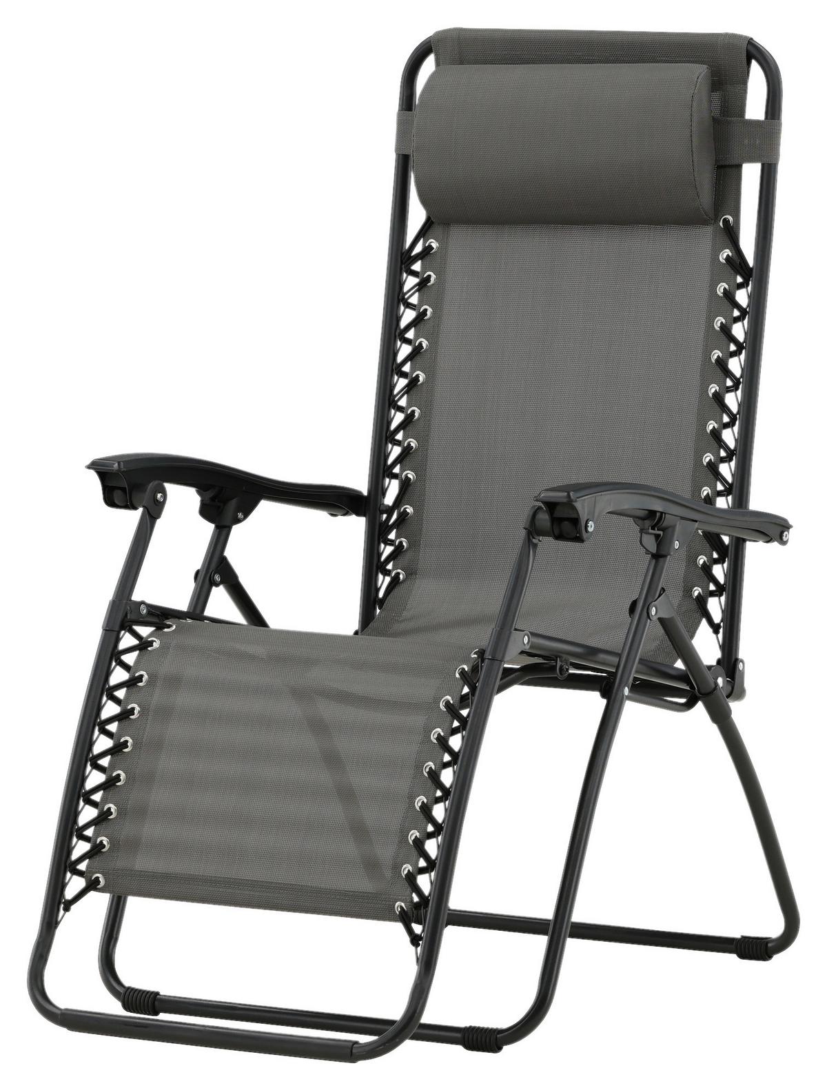 GARTEN-RELAXSESSEL MELKER - Grau, KONVENTIONELL, Kunststoff/Textil (68/112/90cm) - Gardenson