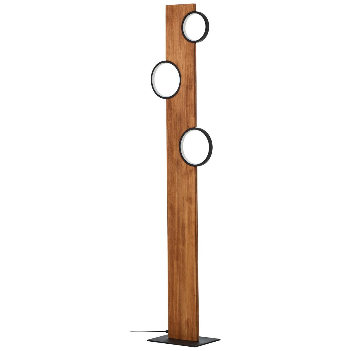 LED-Strahler Cheesy Schwarz/Hellbraun max. 20 Watt - Hellbraun/Schwarz, Natur, Holz/Metall (140,4/31,2/18cm) - Brilliant