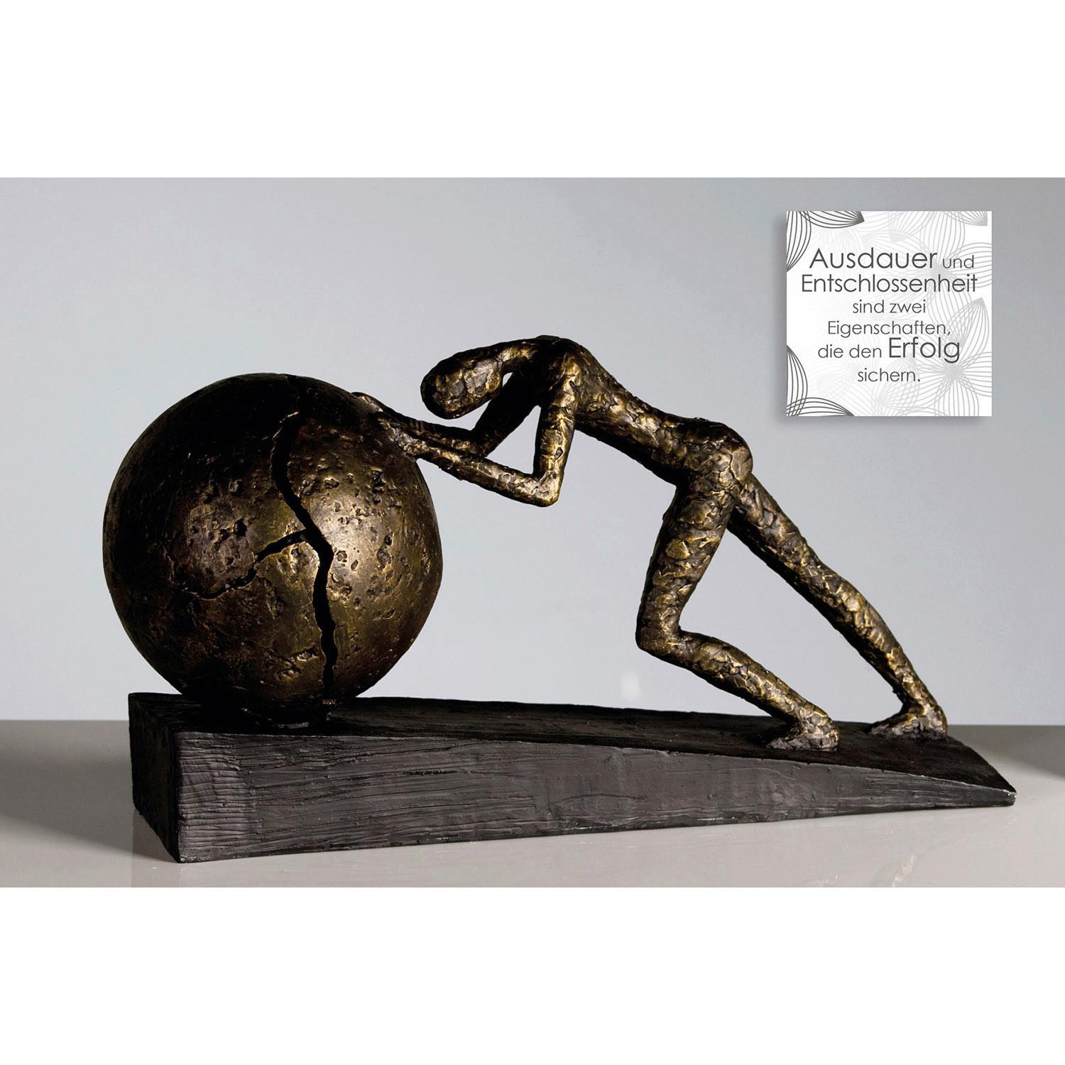 Skulptur Heavy Ball Bronzefarben - Cappuccino, Basics, Kunststoff (37/21,5/11cm)
