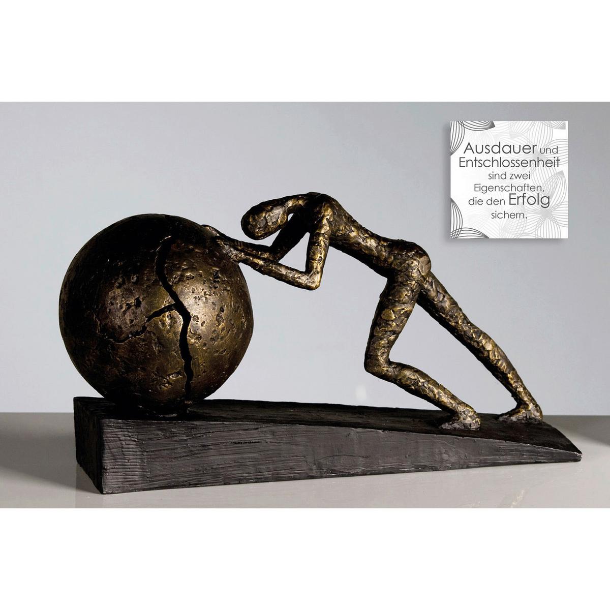 Skulptur Heavy Ball Bronzefarben - Cappuccino, Basics, Kunststoff (37/21,5/11cm)