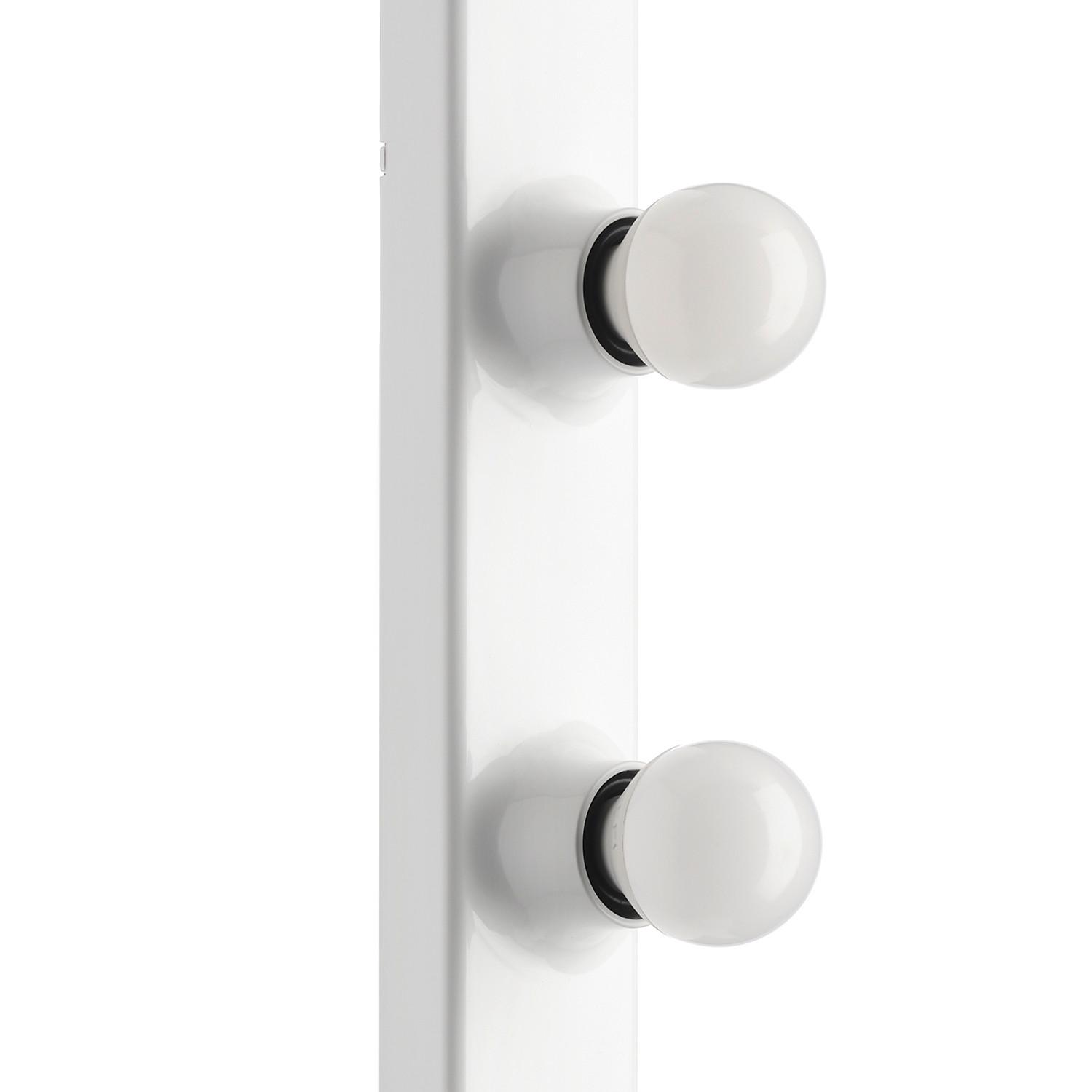 Spiegelleuchte Hollywood Weiß max. 6 Watt - Weiß, KONVENTIONELL, Kunststoff (5/5/60cm)