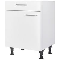 Schubkastenunterschrank Touch Weiß - Edelstahlfarben/Weiß, MODERN, Holzwerkstoff/Metall (60/87/56cm) - Nobilia