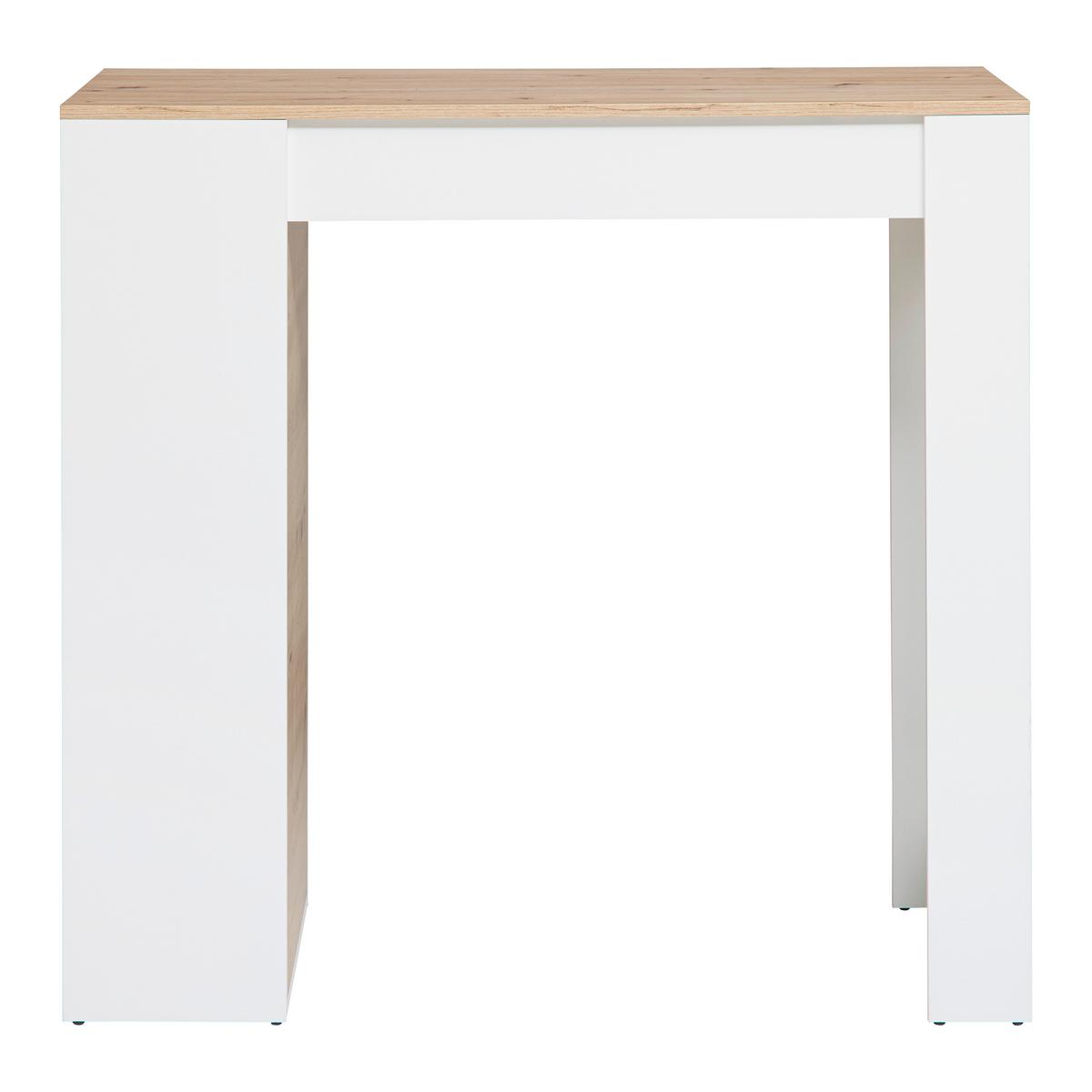 Bartisch Dandy Weiß/Eiche Artisan - Schwarz/Weiß, MODERN, Holz/Kunststoff (115/108/50cm) - Mömax