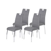 STUHL-SET SUSI S 4ER-SET - Chromfarben/Weiß, MODERN, Textil/Metall (44/98/61cm) - MID.YOU