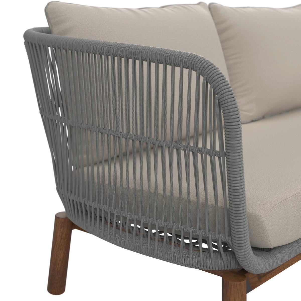 LOUNGEGARNITUR MALENE - Creme/Naturfarben, Modern, Holz/Textil (168/70,5/80cm) - Bessagi Garden