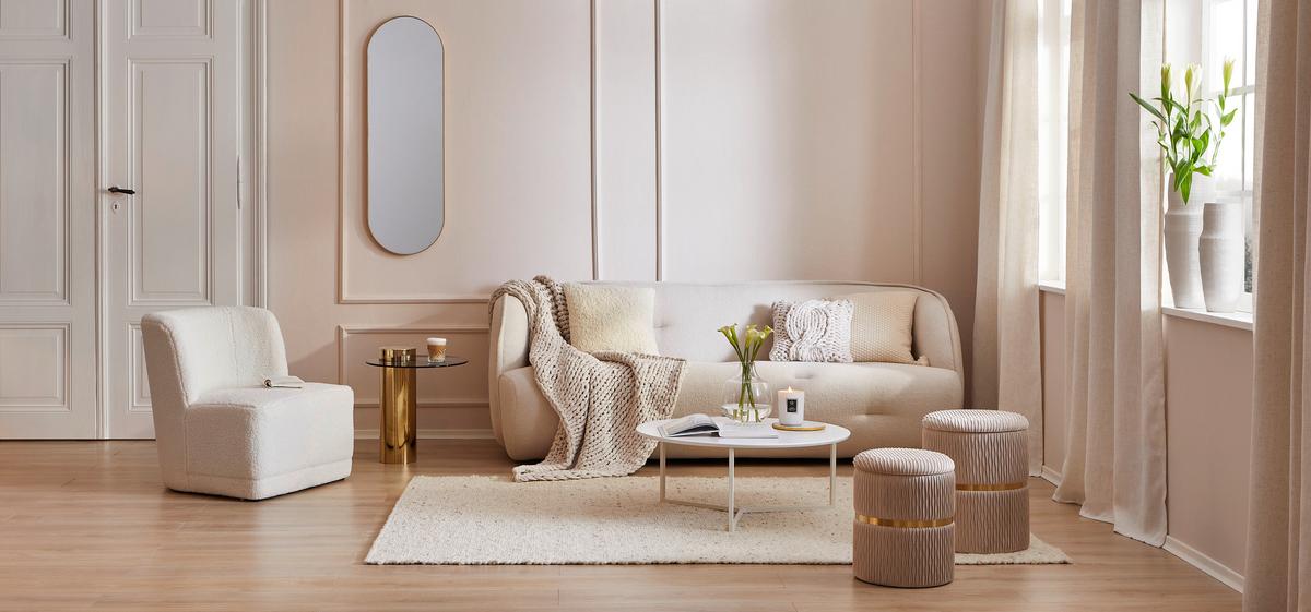 FOTEL VENEZIA - biały, Modern, drewno/tkanina (64/71/73cm) - Livetastic