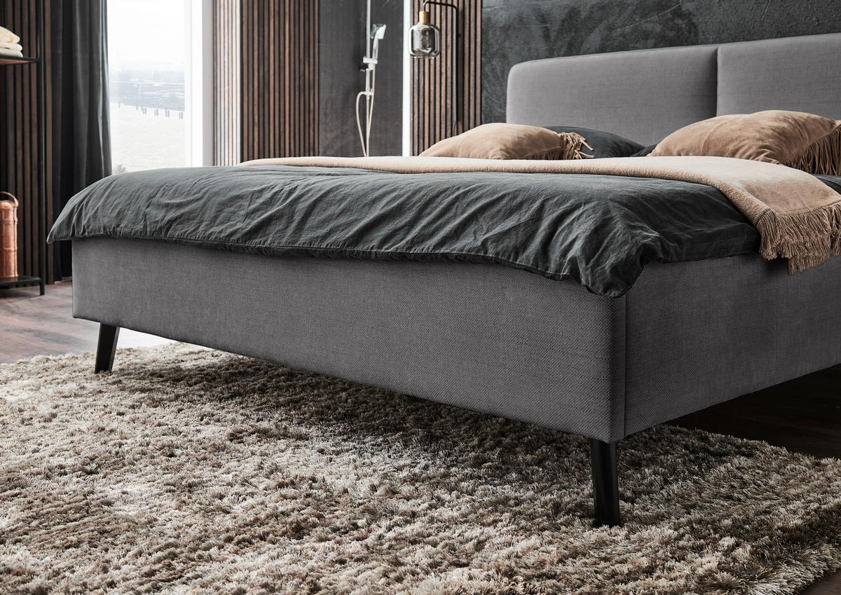 Polsterbett Palma Anthrazit ca. 180x200cm - Anthrazit, Konventionell, Holz/Textil (180/200cm) - Premium Living