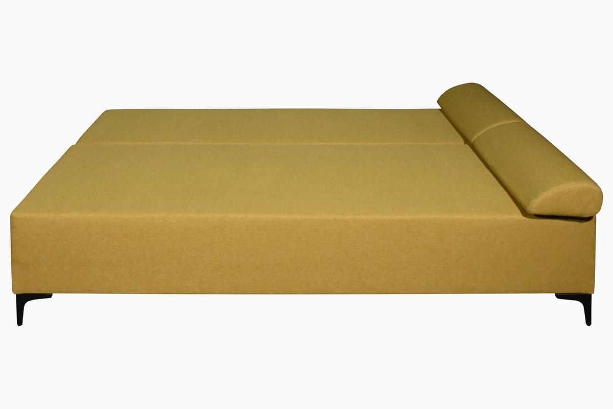 Canapea extensibila LONDON - galben muștar, Modern, lemn/metal (198/90/101cm) - Modern Living